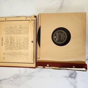 Vintage record album storage with records Tommy Dorsey King Cole